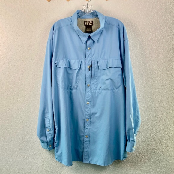 Gravel Gear 2XL Light Dusty Blue Outdoor Fishing Vented Shirt - Picture 1 of 13